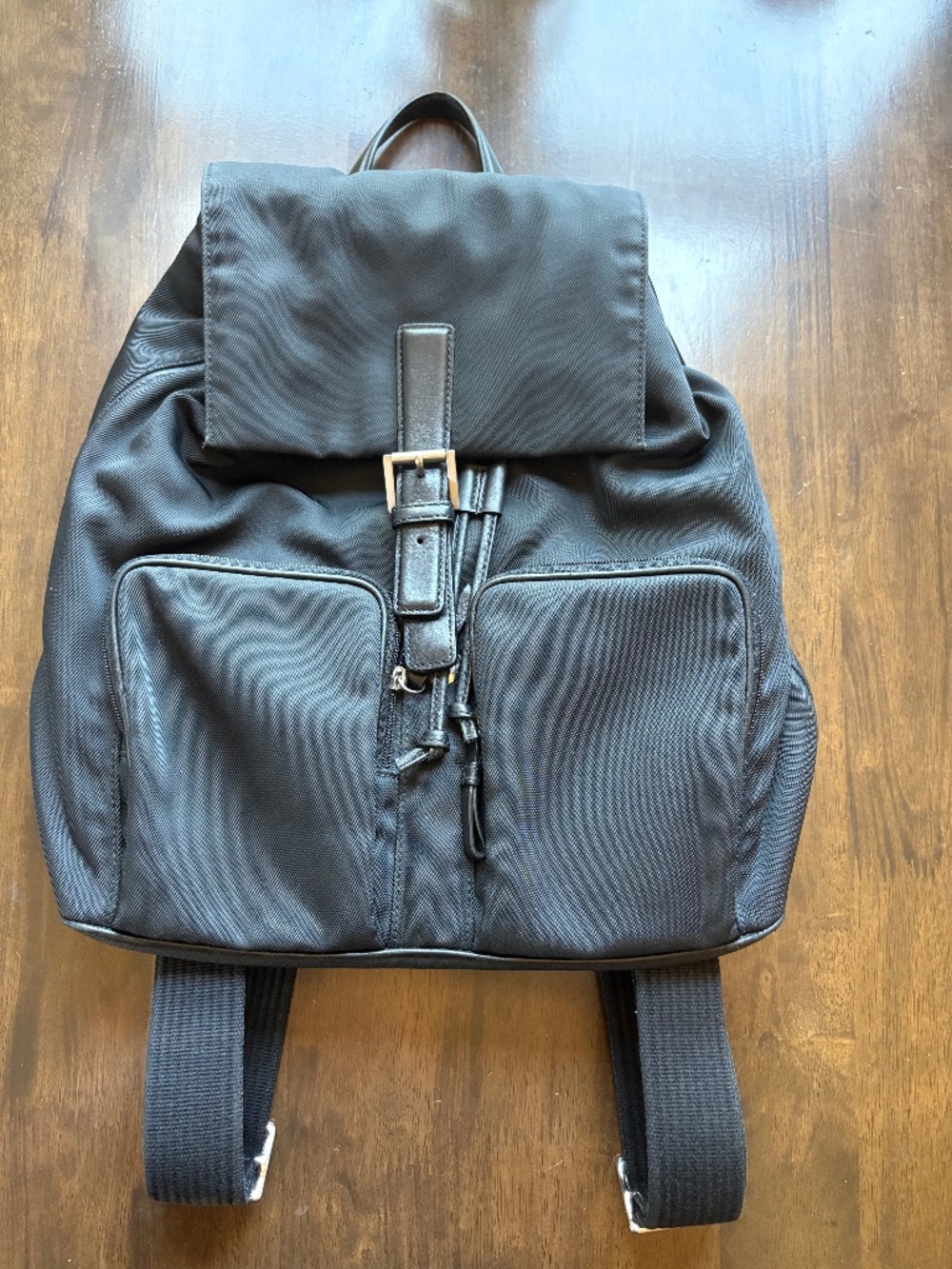 Coach Mercer Black Nylon Backpack Leather Trim